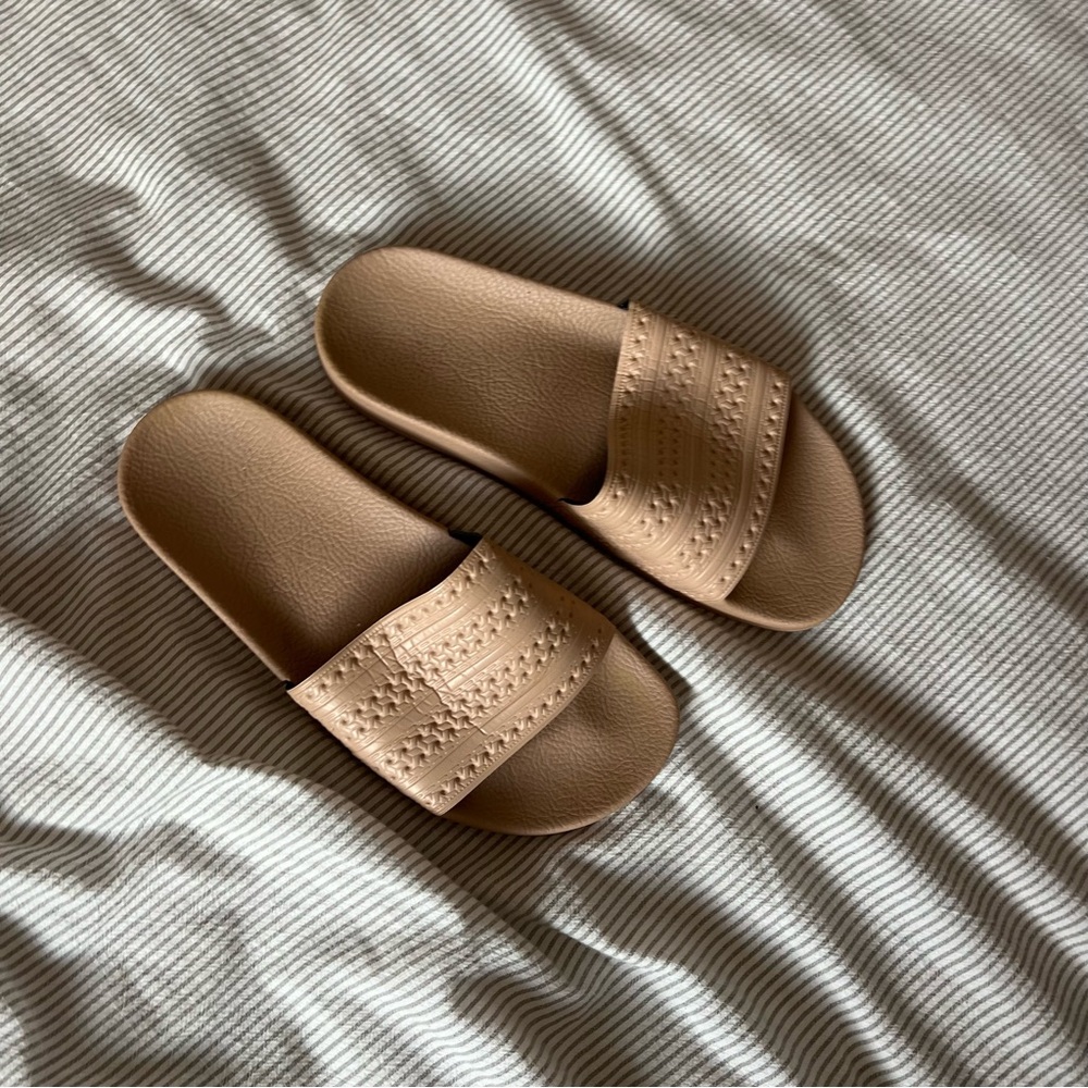 Adidas Beige Slide Sandals